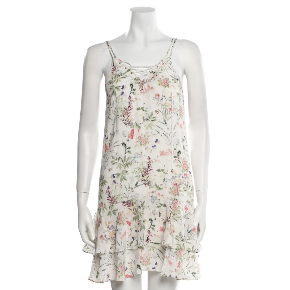 NWT THE KOOPLES 100% Silk Dress Floral Print with Butterflies